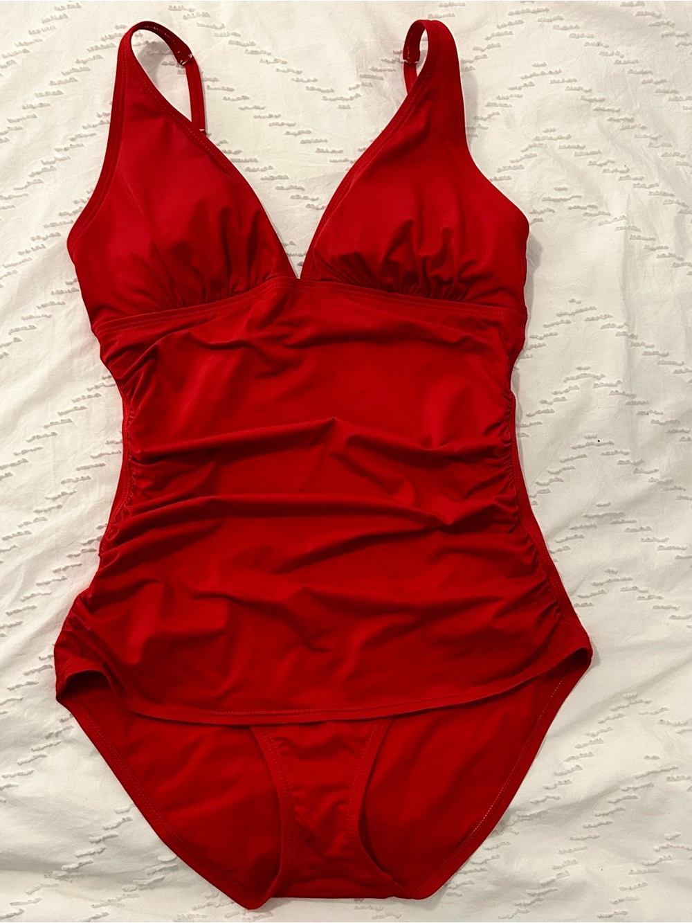 Tommy Bahama Pearl Danubio Vneck Ruched One Piece Swimsuit 10 Tummy Control READ